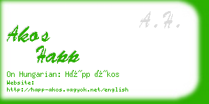 akos happ business card